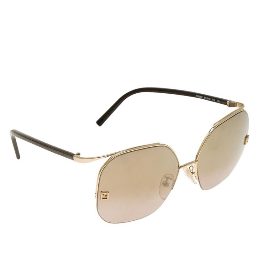 Fendi Women's Gold & Brown Oversized Sunglasses - Picture 9 of 11